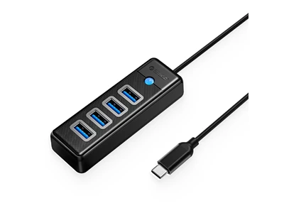Orico PW4U 15cm 4port Usb-C to USB 3.0 分線器 (黑色) #Pw4U-C3-015-bK