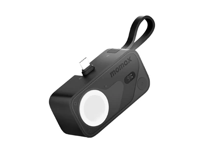 MOMAX 1-PowerX ProMini+ 5000mAh Power Bank w/Usb-C+WatchCharger Black #iP170D (CCC Cert.)