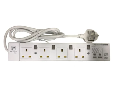 MEC YY-4USB/6 6ft/1.8metre 4Head 獨立開關 Power Extension Socket w/2xUsb-A, 2xTypeC #422-484