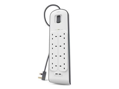 Belkin SurgePlus 2.4 安培USB充電 8位防雷保護拖板 #bsV804sa2M