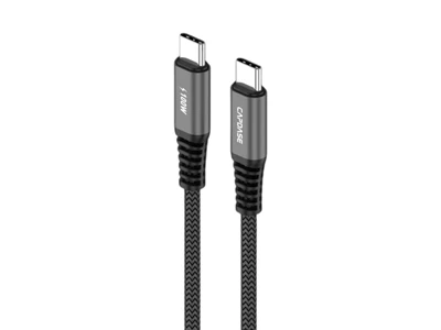Capdase Metallic-EM CC100 1ft/0.3metre Usb-C to Usb-C Cable PD (100W) (Black) #HC00-32g1