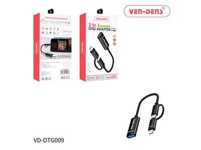 Ven-Dens Lightning 和 Usb-C 二合一 OTG 轉接器 #VD-OTG010