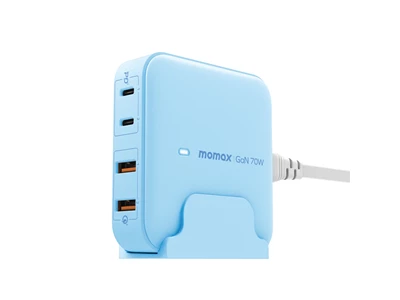 MOMAX OnePlug GaN Usb Charger (70W, 4port, PD, 2xQC3.0, 2xTypeC, Blue) #UM50UKB