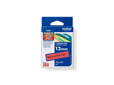 Brother TZe Tape Label 12mm 紅底 黑字 #TzE-431