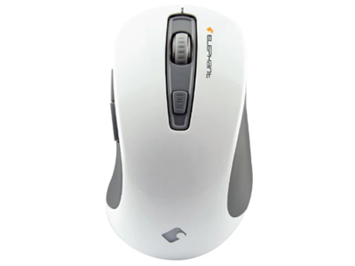 Elephant Saaquatch-Silent Optical Corded Mouse (White)