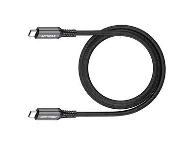 Capdase Metallic-EM_CC240-20g(4K) 5ft/1.5metre Type-C to Type-C Usb3.2 Cable PD (240W) (Black) #HC00-44g1