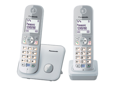 Panasonic KX-TG6812 Dect Phone Twin Set (Silver) #KX-Tg6812HKs