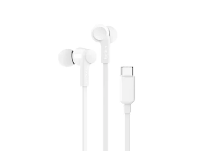 Belkin SoundForm Stereo In-Earphone w/Mic+Volume Usb-C (White) #G3H0002btWHT