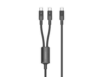 MOMAX Mag.Link 2米 100W USB-C to 雙 USB-C 磁吸連接線 (黑色) #DC56D