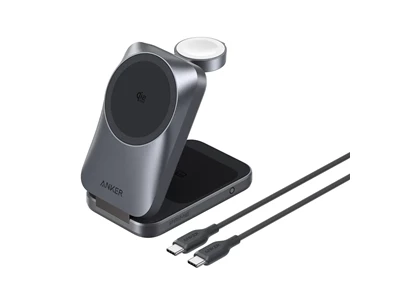 Anker Prime Qi2.2 25W 3合1 磁吸無線充電座連 45W 充電器（灰色）#B25N1V11