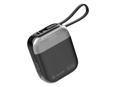 Hedonic Semi SSB PD3.0 20W 10000mAh 連USB-C & Lightning 充電線行動電源 (黑色) #81088 (QR,CCC)