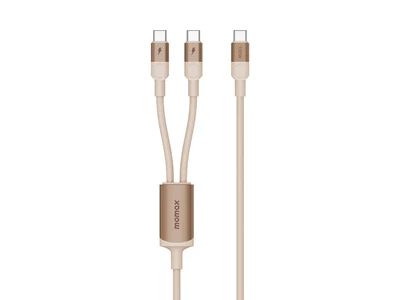 MOMAX Mag.Link 2米 100W USB-C to 雙 USB-C 磁吸連接線 (砂岩) #DC56L2