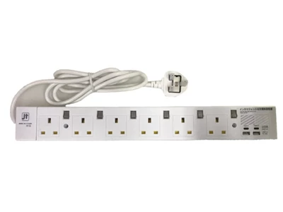 MEC YY-6USB/6 6呎 6位獨立開關拖板 (白色) #422-485