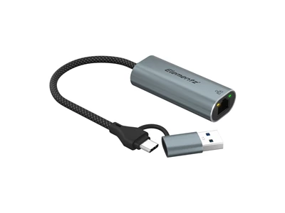 Elementz Usb-C+Usb-A 2.5G Lan Adapter RJ45 (Silver) #EN-25D