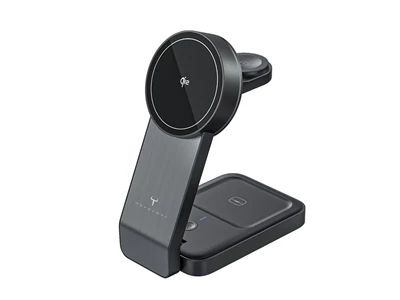 2TheMax QD882g 3in1(Mobile, Watch & AirPods) Foldable Travel Qi2 Wireless Charger Stand #D24438-Mb