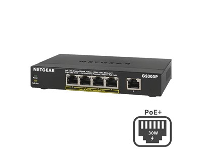 Netgear gs305p 5port Gigabit Unmanaged Network Switch w/4port PoE #gs305p-x00
