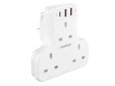 MOMAX OnePlug PD20W 2A1C 3Head T-shaped Extension Socket With USB (White) #US6