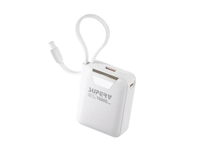 SuperV Power15 Mini 10000mAh 行動電源連充電線 (白色) #Power15-WH (QR, CCC)