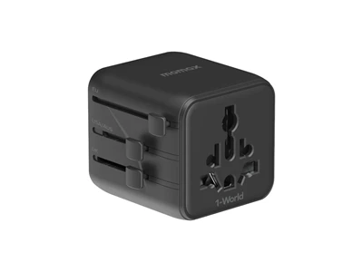 MOMAX 1-World Universal Travel Adapter with Dual AC 全球轉換插座 (Black) #UA19UKD