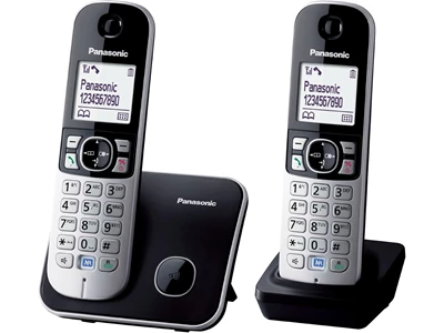 Panasonic KX-Tg6812 1.8" LCD 2-Handset Cordless DECT Phone (Black) #KX-Tg6812HKb