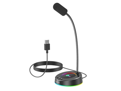 Lecoo MC01s RGB 可調控桌上麥克風 (Black) #1100003710