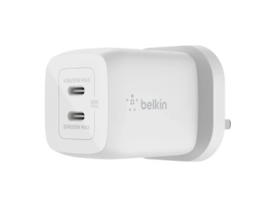 Belkin Dual USB-C GaN PPS 65W Wall Charger (White) #WCH013myWH