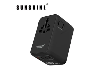SunShine GaN 140W 4位 USB-A + USB-C 旅行充電插座 (黑色) #TRB-140W