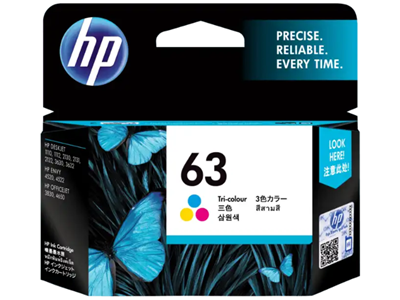 HP 63 Tri-color Original Ink Cartridge #F6U61AA