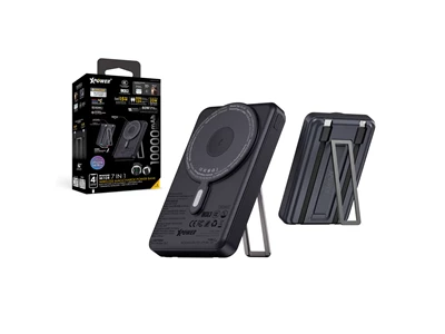 XPower Magneto M10R 7in1 10000mAh 雙內置線+磁吸無線行動電源連支架 (黑色) #KH-88-BK (QR, CCC)