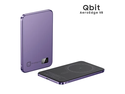 Elementz Qbit UltraSlim PD 20W 5000mAh Magnetic Power Bank w/15W Wireless Charger 1port Purple #PEV8-5PP