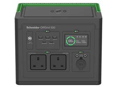 Schneider OffGrid Portable Power Station 500, 517Wh Lithium-ion, 2 UK, Sinewave #PPs500-UK