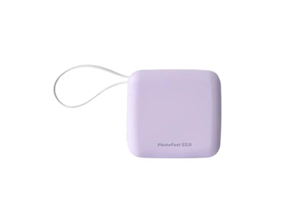 PhotoFast SSBmini Qi2 PD 20W 10000mAh Solid State Battery w/Cable+15W Wireless Charger Purple #MiniSSB10000 (PU, CCC)