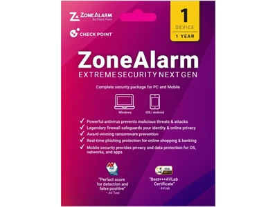 Zone Alarm 最強防網路釣魚套装 1裝置1年版