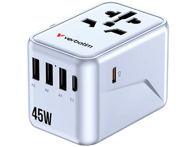 Verbatim Travel Charger (45W, 5port, PD, 3xUsb-A, 2xTypeC, Blue) #30174