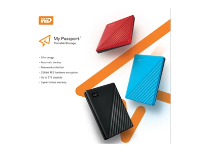 Wellent 偉倫| Western Digital MyPassport 4Tb 可攜式外置硬碟(藍色)