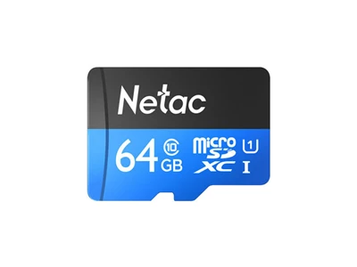 Netac P500 Standard 64Gb (C10, UHS-I) MicroSDXC Card w/Adapter #NT02P500sTN-064g-R