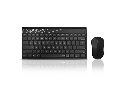 (Displayed Product) Rapoo 8000T Chinese Wireless Mini Combo - Usb+BT (Black) #19227