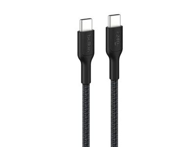 Belkin BoostCharge 6.6ft/2metre Usb-C to Usb-C Cable PD (240W) (Black) #CAB025FQ2MBK