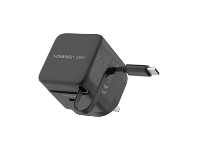 MOMAX 1-CHARGE+ GaN Usb Charger w/Type-C cable (35W, 1port, PD,TypeC, Black) #UM72UKD