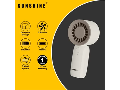 SunShine Mini Portable Cooling Fan Usb-C (Brown) #FAN-04BR