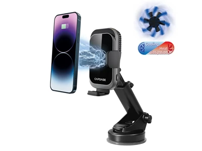 Capdase A-CM Power II Cooling Telescopic Wireless Charger Auto-Clamp Car Mount #HR00-ACM2T01