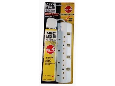 MEC RB-4 6ft/1.8metre 4Head 獨立開關 Power Extension Socket (White) #422-265