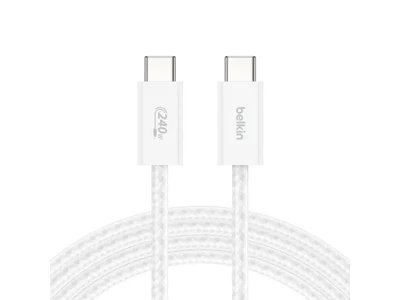 Belkin BoostCharge 1.5米 240W Usb-C to Usb-C 充電線 2件裝 (白色) #CAB019qc05WH2PK