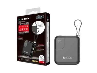 Hedonic PD3.0 10000mAh Power Bank w/Lightning+Usb-C 2port Black #81059 (QR,CCC)