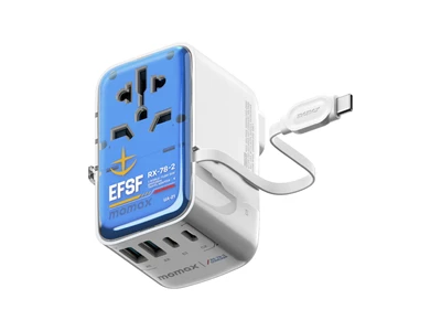 MOMAX 1-ChargeFlow (Gundam) Travel Usb Charger w/Type-C Cable (35W, 4port, 2xUsb-A, 2xTypeC #UA21UKGDW