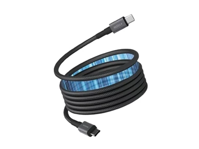 SunShine 1米 Usb-C to Usb-C  磁吸收納充電線(黑) #CAM-1010BK
