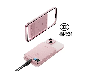 XPower MagFlight10_M17 半固態TFT彩屏顯示 QI2.2 25W 10000mAh 磁吸行動電源 (粉紅色) #M17-Pink (QR,CCC)